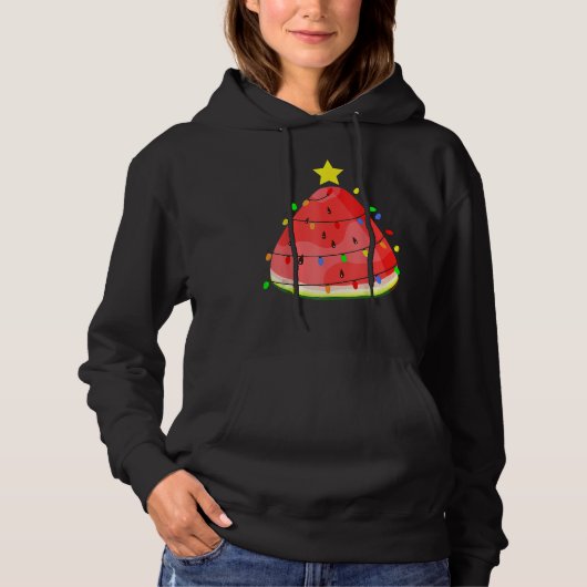 Watermelon Xmas Tree Beach Summer Christmas in Jul Hoodie (Voorkant)
