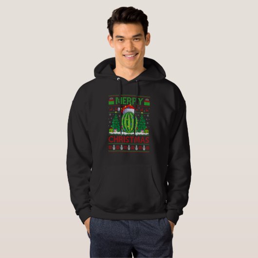 Watermelon   Xmas Tree Ugly Santa Watermelon Chris Hoodie (Voorkant volledig)