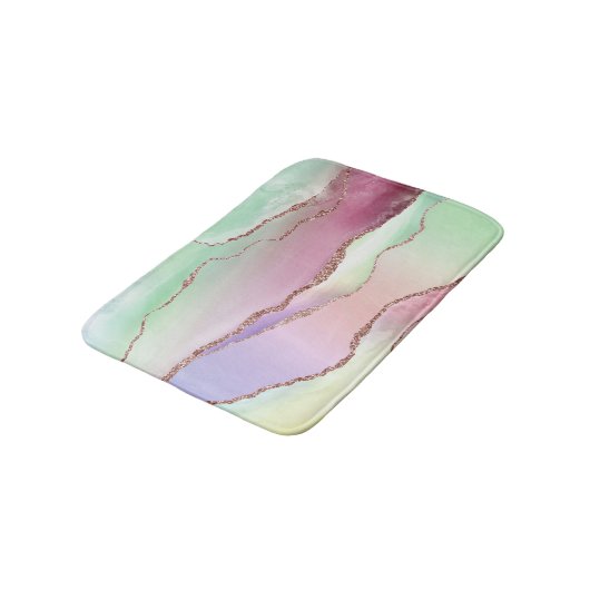 Watermelonagaat | Neo Mint Green en Cassis Pink Badmat (Gekanteld)