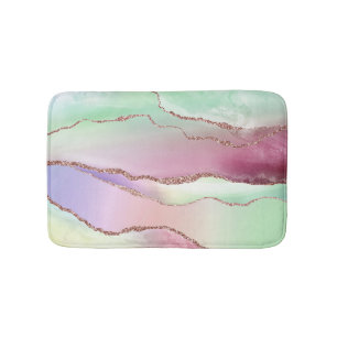 Watermelonagaat   Neo Mint Green en Cassis Pink Badmat