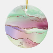 Watermelonagaat | Neo Mint Green en Cassis Pink Keramisch Ornament (Voorkant)