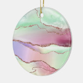 Watermelonagaat | Neo Mint Green en Cassis Pink Keramisch Ornament (Links)