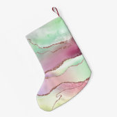 Watermelonagaat | Neo Mint Green en Cassis Pink Kleine Kerstsok (Achterkant (Hangend))