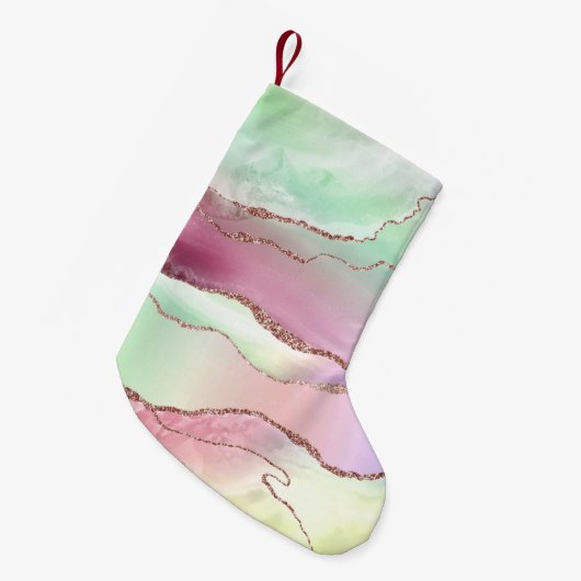 Watermelonagaat | Neo Mint Green en Cassis Pink Kleine Kerstsok (Voorkant (Hangend))