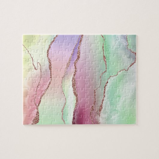 Watermelonagaat | Neo Mint Green en Cassis Pink Legpuzzel (Horizontaal)