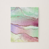 Watermelonagaat | Neo Mint Green en Cassis Pink Legpuzzel (Verticaal)