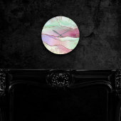 Watermelonagaat | Neo Mint Green en Cassis Pink Ronde Klok