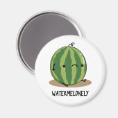 Watermelonely Funny Watermelon Fruit Pun Magneet (Voorkant / Achterkant)