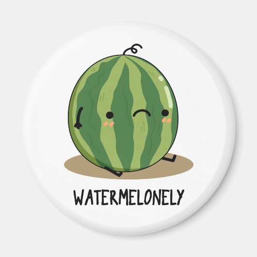 Watermelonely Funny Watermelon Fruit Pun Magneet (Voorkant)