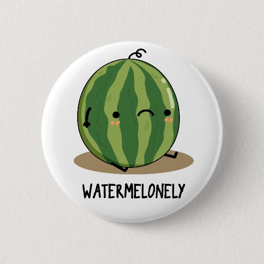 Watermelonely Funny Watermelon Fruit Pun Ronde Button 5,7 Cm (Voorkant)