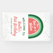 Watermelonenregenboog, ze is één in een Melon 1e d Spandoek (Horizontaal)
