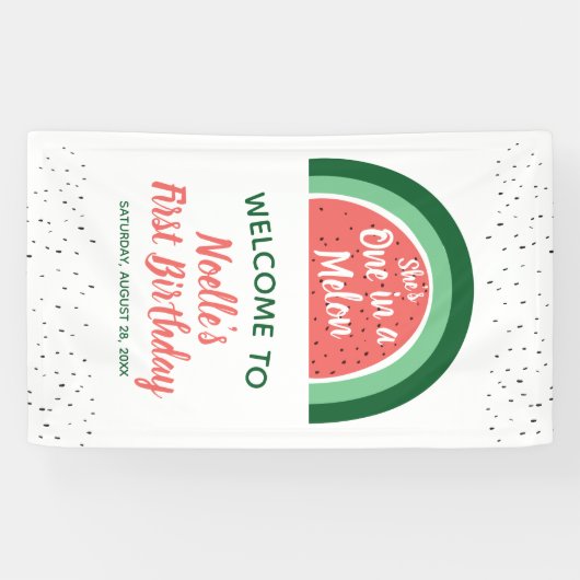 Watermelonenregenboog, ze is één in een Melon 1e d Spandoek (Horizontaal)