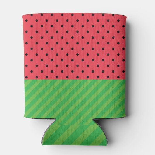 Watermelonenzomervruchten, aanpasbare roze polka blikjeskoeler (Achterkant)