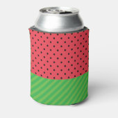 Watermelonenzomervruchten, aanpasbare roze polka blikjeskoeler (Blikje Achterkant)
