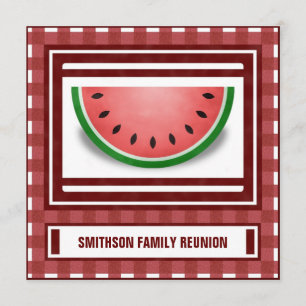 Watermelonfamilie reünie BBQ Picnic Invite Kaart