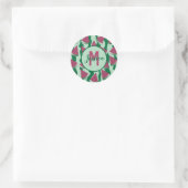 Watermelongroene monogram sticker (Tas)