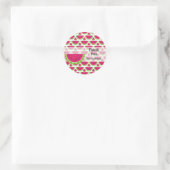 Watermelonkleur Ronde Sticker (Tas)
