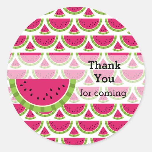 Watermelonkleur Ronde Sticker (Voorkant)