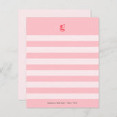 Watermelonmonogram Naam Stripes Budget Note Card (Voorkant / Achterkant)