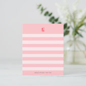 Watermelonmonogram Naam Stripes Budget Note Card (Staand voorkant)