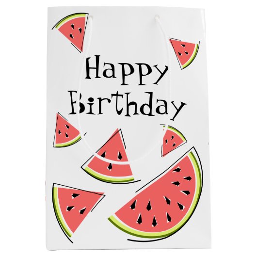 Watermelonneartikelen Birthday Medium Cadeauzakje (Voorkant)