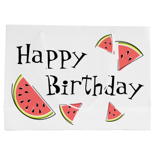 Watermelonneartikelen Happy Birthday Groot Cadeauzakje (Achterkant)