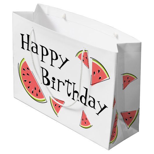 Watermelonneartikelen Happy Birthday Groot Cadeauzakje (Achterkant Gekanteld)