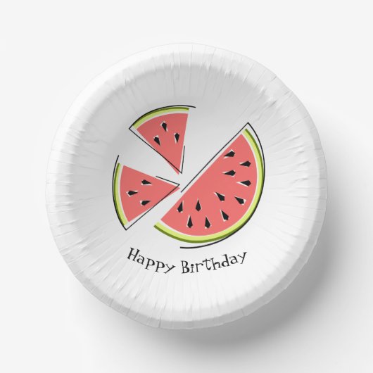Watermelonneartikelen Happy Birthday Papieren Kommen (Voorkant)