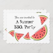 Watermelonneartikelen Summer BBQ nodighorizontaal  Kaart (Voorkant / Achterkant)