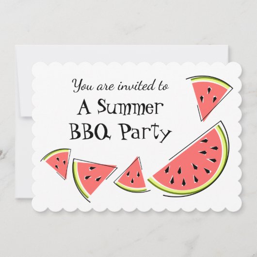 Watermelonneartikelen Summer BBQ nodighorizontaal  Kaart (Voorkant)