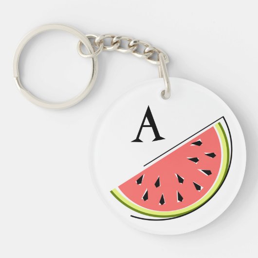 Watermelonneplak Monogram dubbelzijdig Sleutelhanger (Voorkant)