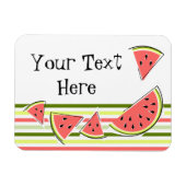 Watermelonnepunts stripe Thin Text Magneet (Horizontaal)