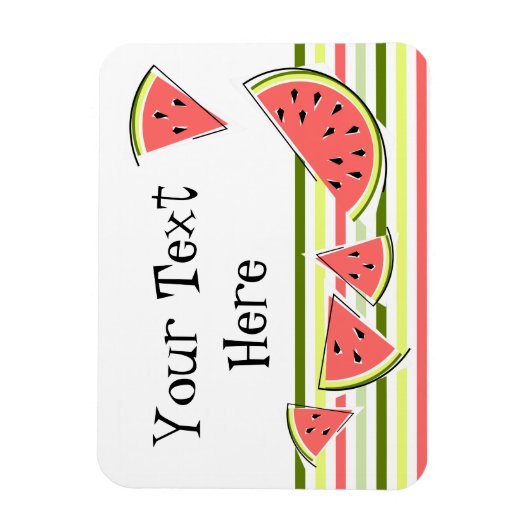 Watermelonnepunts stripe Thin Text Magneet (Verticaal)