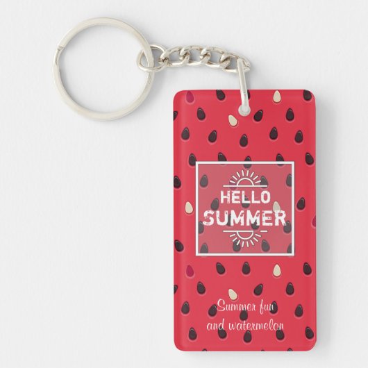 Watermelonpatroon, zomertijd | Gepersonaliseerd Sleutelhanger (Voorkant)