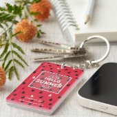 Watermelonpatroon, zomertijd | Gepersonaliseerd Sleutelhanger (Voorkant Rechts)