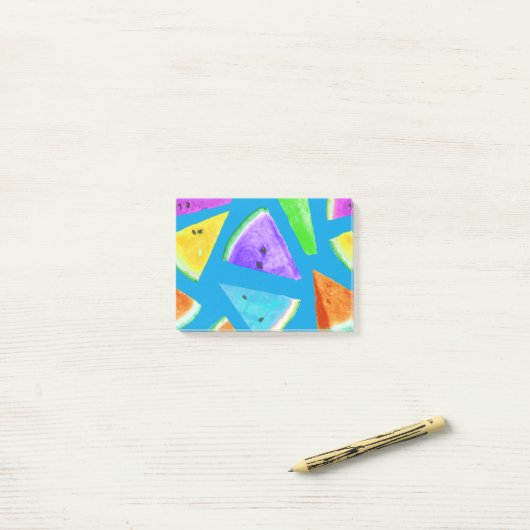 Watermelonpatrooncreatie 10 post-it® notes (Op bureau)