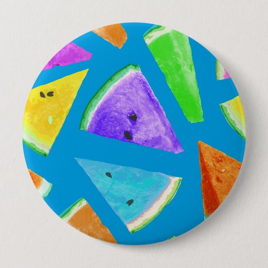 Watermelonpatrooncreatie 10 ronde button 4,0 cm (Voorkant)