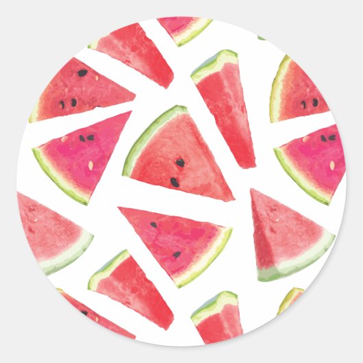 Watermelonpatrooncreatie 2 ronde sticker (Voorkant)