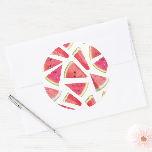 Watermelonpatrooncreatie 2 ronde sticker (Envelop)