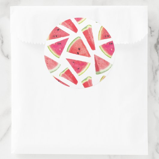 Watermelonpatrooncreatie 2 ronde sticker (Tas)
