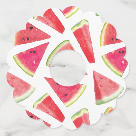 Watermelonpatrooncreatie 2 wijnglaslabel (Voorkant)