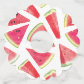 Watermelonpatrooncreatie 2 wijnglaslabel (Achterkant)