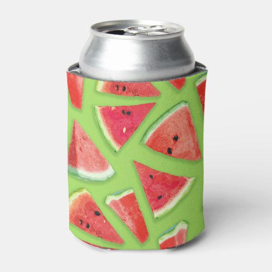 Watermelonpatrooncreatie 3 blikjeskoeler (Blikje Voorkant)