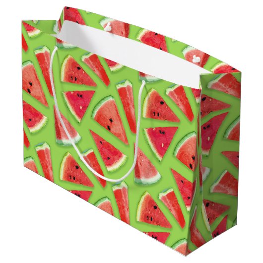 Watermelonpatrooncreatie 3 groot cadeauzakje (Achterkant Gekanteld)
