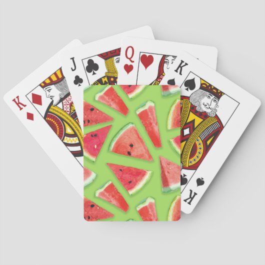 Watermelonpatrooncreatie 3 pokerkaarten (Achterkant)