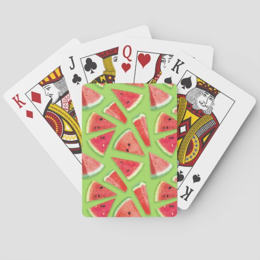 Watermelonpatrooncreatie 3 pokerkaarten (Achterkant)