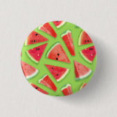 Watermelonpatrooncreatie 3 ronde button 3,2 cm (Voorkant)