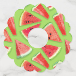 Watermelonpatrooncreatie 3 wijnglaslabel