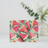 Watermelonpatrooncreatie 4 feestdagenkaart (Staand voorkant)
