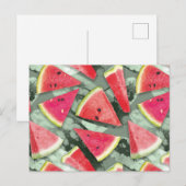 Watermelonpatrooncreatie 4 feestdagenkaart (Voorkant / Achterkant)